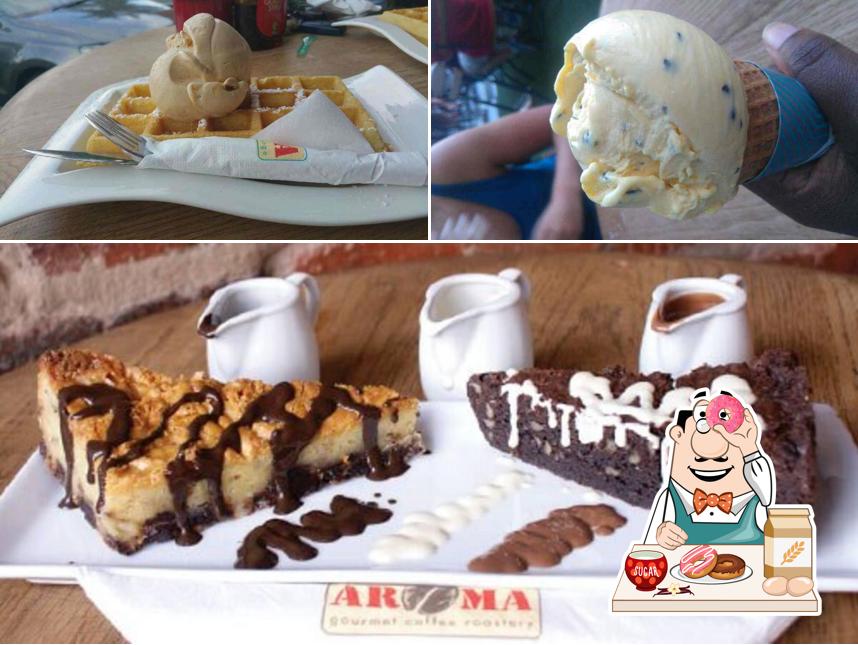 Aroma Gelato & Waffle Lounge propose une sélection de desserts