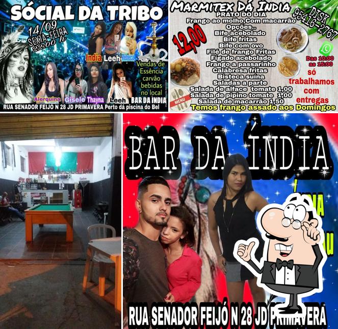 O interior do BAR DA INDIA 24 horas