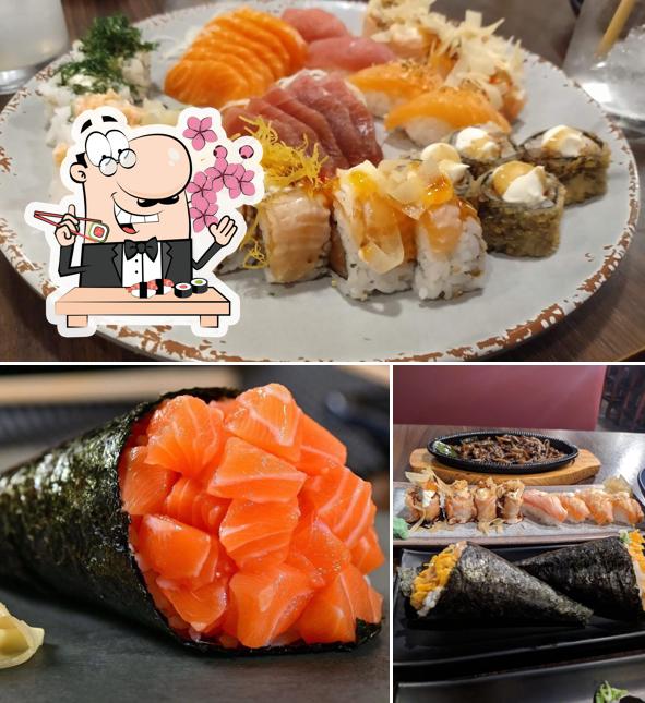 Prove diferentes opções de sushi