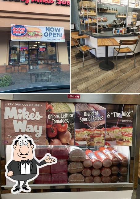 Among various things one can find interior and food at Jersey Mike's Subs