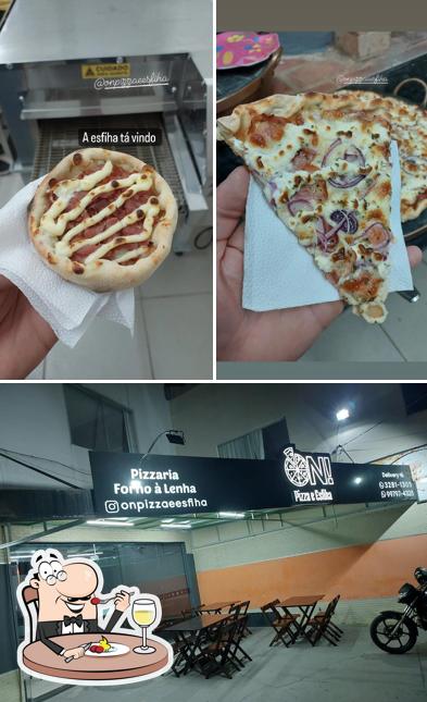 Entre diferentes coisas, comida e interior podem ser encontrados a On pizza e Esfiha