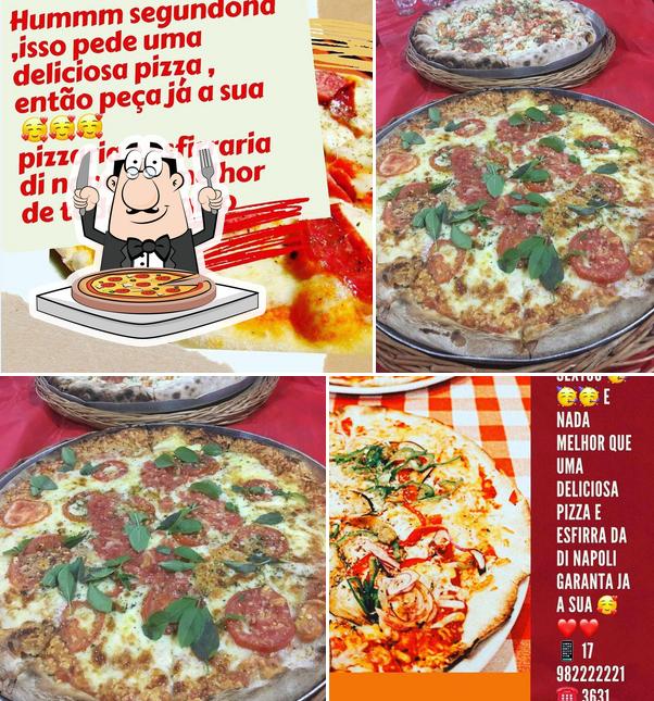 Escolha pizza no Pizzaria e Esfirraria Di Napoli