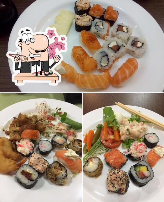 Prove diferentes opções de sushi