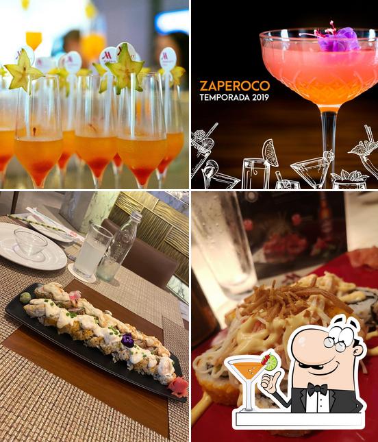 Among various things one can find drink and food at Tanoshii Lounge & Sushi Bar