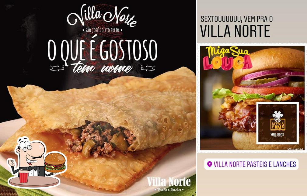 Peça um hambúrguer no Villa Norte Pasteis e Lanches