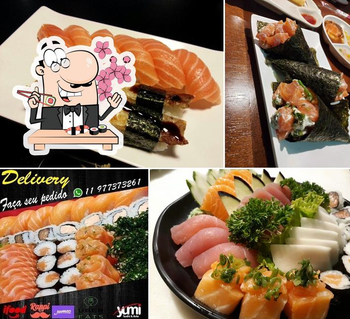Yumi Sushi & Arte sirve rollitos de sushi