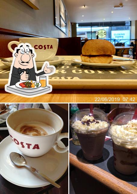 This is the picture showing food and beverage at Costa Coffee