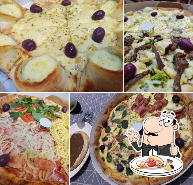 Peça diferentes variedades de pizza