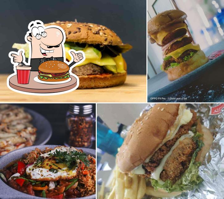 Get a burger at Cloud Shisha Cafe