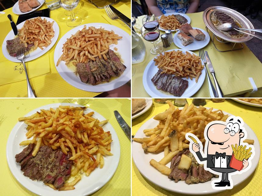 A L'Entrecôte vous pouvez prendre des frites, des pommes frites