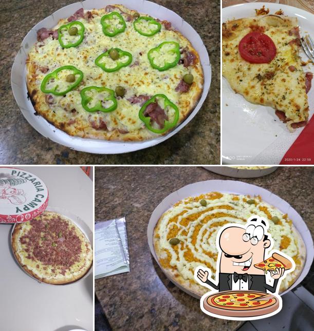 Consiga pizza no Pizzaria Campy