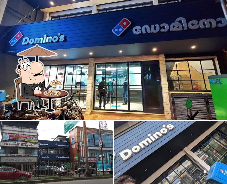 The exterior of Domino's Pizza