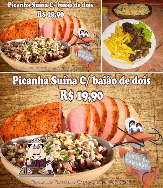 Escolha pratos de carne no CANTO DO CAMARÃO