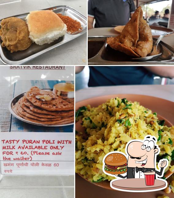 Get a burger at Shri Baba Dairy & Saatvik Restaurant