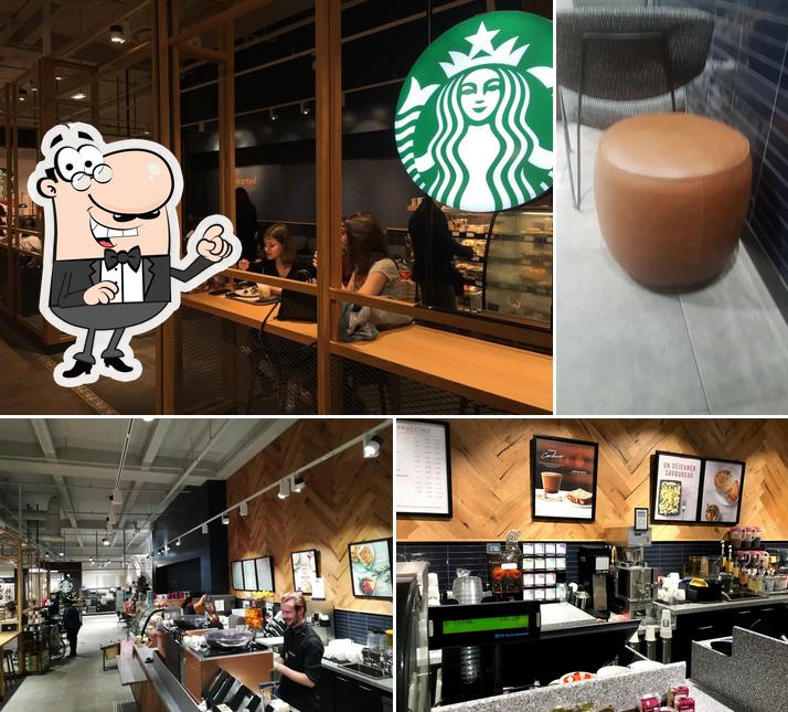 The interior of Starbucks