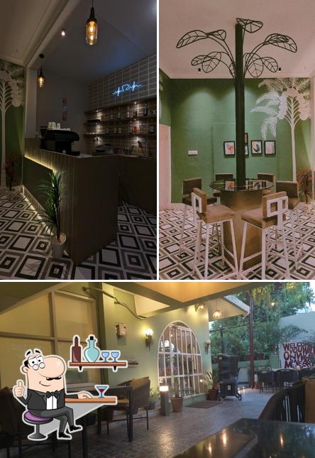 Take a seat at one of the tables at The Lazy Leaf