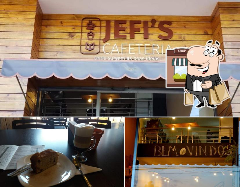 A foto da exterior e comida a Jefi's Cafeteria
