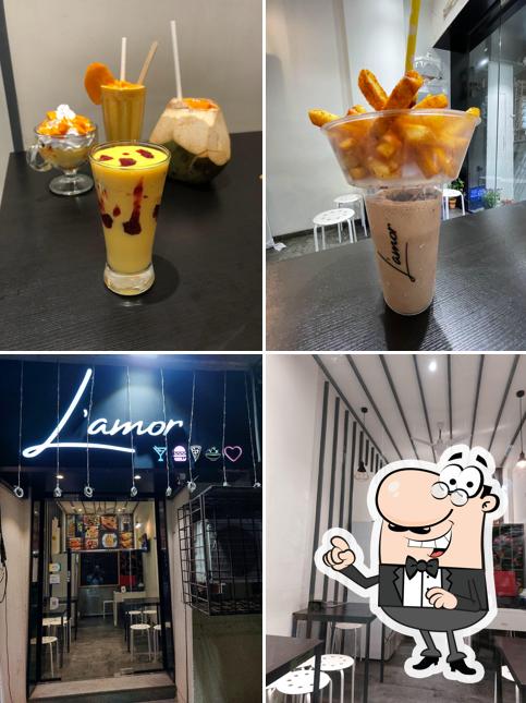 This is the image showing interior and drink at L'amor