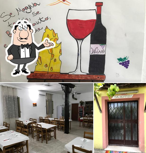 Trattoria da Alfredo si caratterizza per la interni e vino