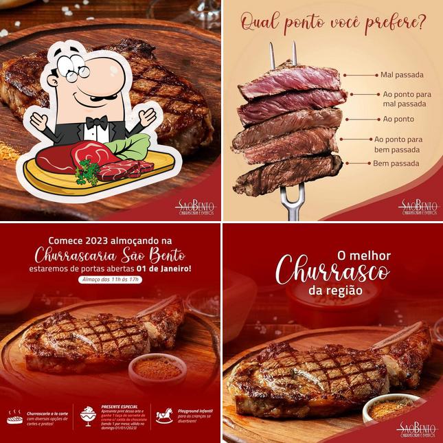 Peça refeições de carne no Churascaria São Bento