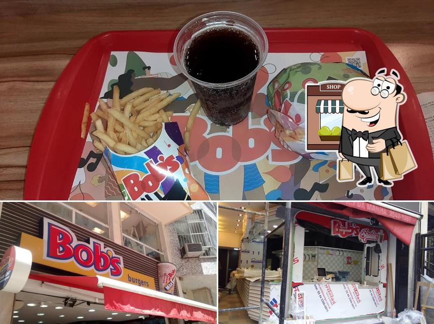 Entre diferentes coisas, exterior e comida podem ser encontrados no Bob's Burger - Rua Figueiredo Magalhães