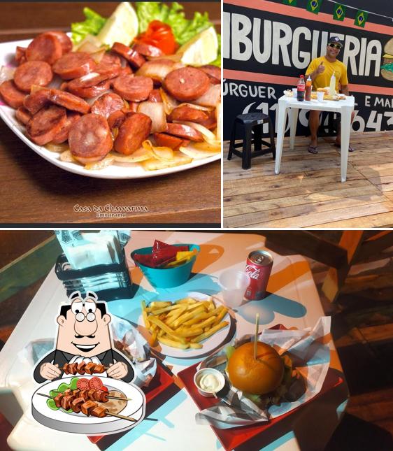 Entre diferentes coisas, comida e interior podem ser encontrados a Hamburgueria da Flávia