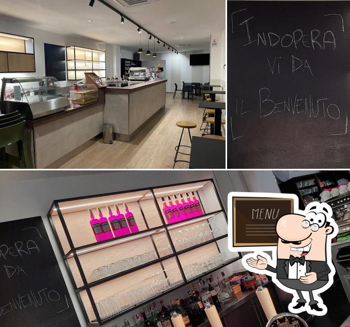 Take a look at the photo showing blackboard and interior at Indopera