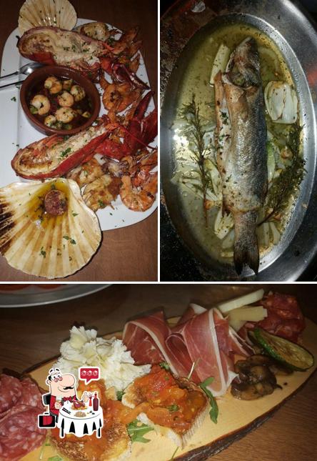 Probiert verschiedene Meeresfrüchte, die von Restaurant La Oliva serviert werden