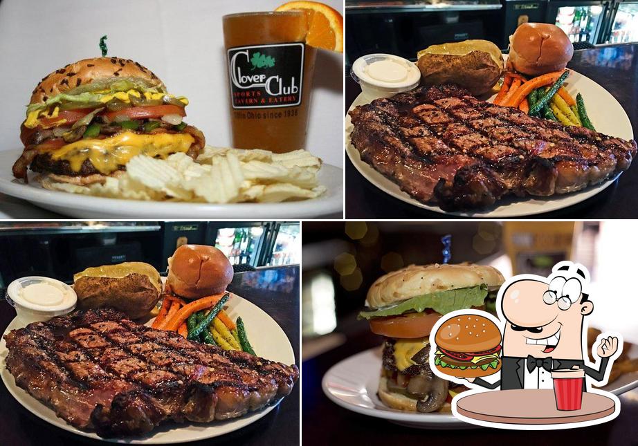 Try out a burger at Clover Club Sports Tavern & Eatery