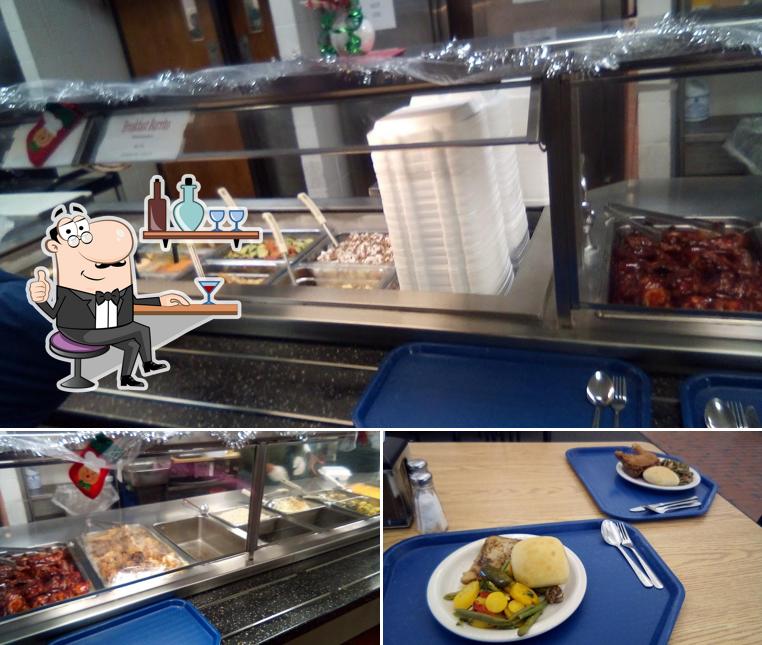 The photo of interior and food at Department Of Public Safety Cafeteria