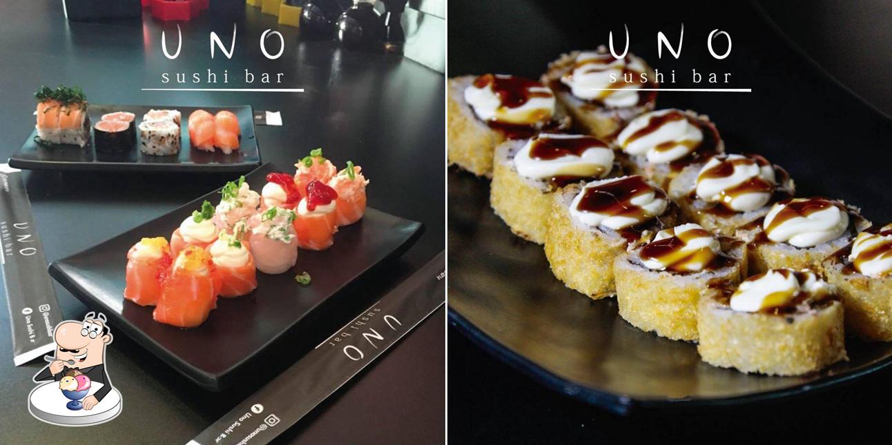 Uno Sushi Bar oferece uma variedade de pratos doces