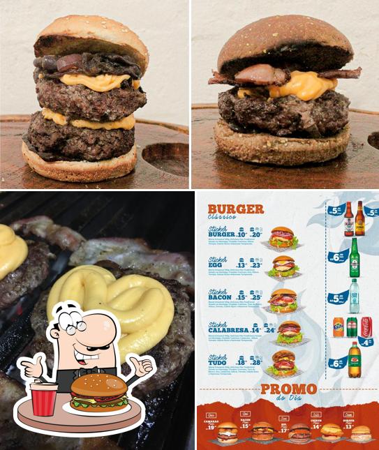 Experimente um hambúrguer no Sticker Burger Prime