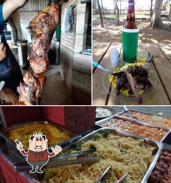 A ilustração do CHURRASCARIA DA MATA (CAMPING CLUB)’s comida e cerveja