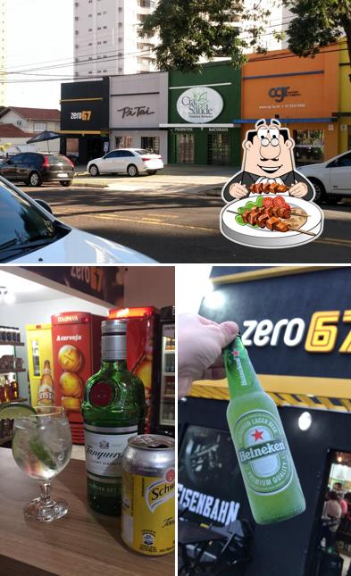 Entre diferentes coisas, comida e exterior podem ser encontrados a Zero67 Conveniência