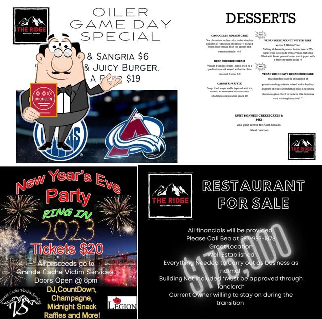 Ridgeview restaurant and lounge in Grande Cache Restaurant menu and