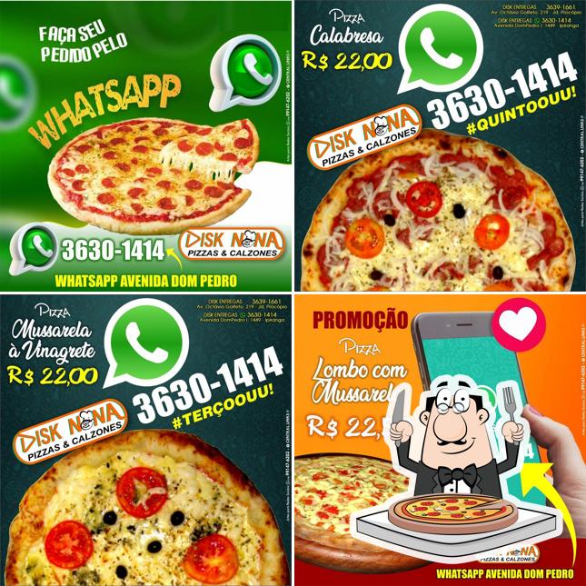 Escolha diferentes variedades de pizza