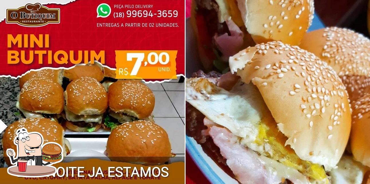 Delicie-se com um hambúrguer no RESTAURANTE BUTIQUIM