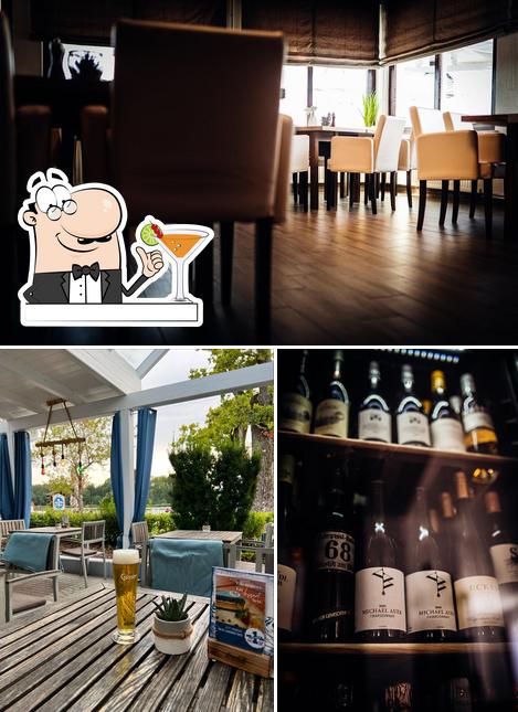 Observa las imágenes que muestran bebida y comedor en The1st Lakehouse Restaurant & Apartments