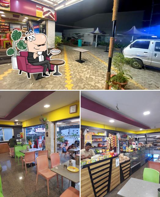 The interior of Sms cafe