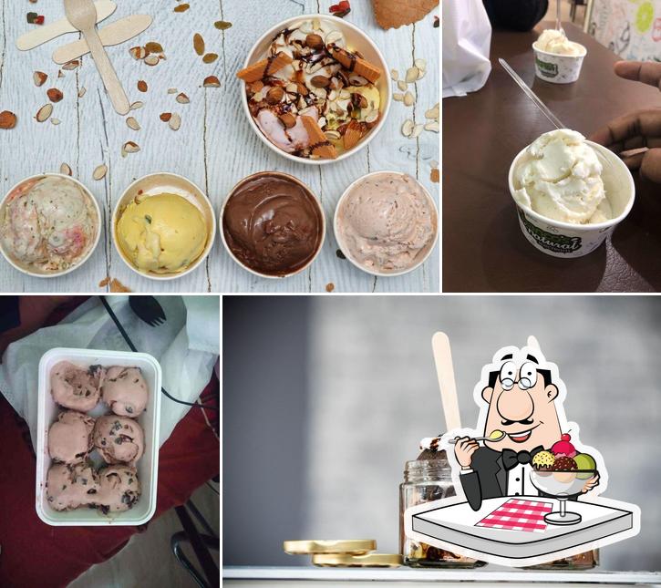 Thanco's Natural Ice Cream serves a number of desserts