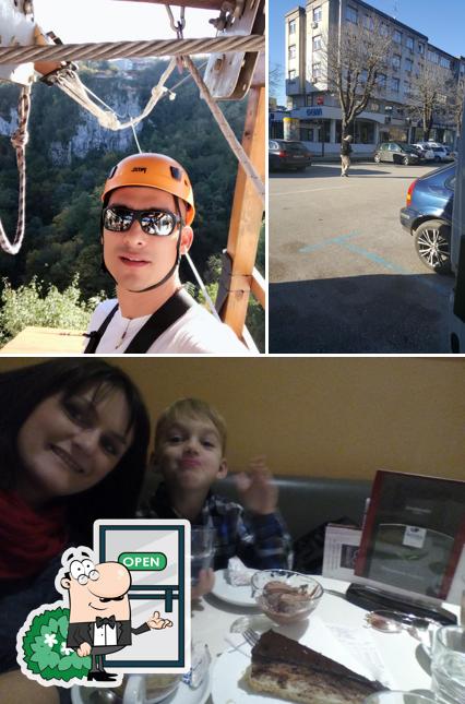 La esterno e tavolo da pranzo del ristorante