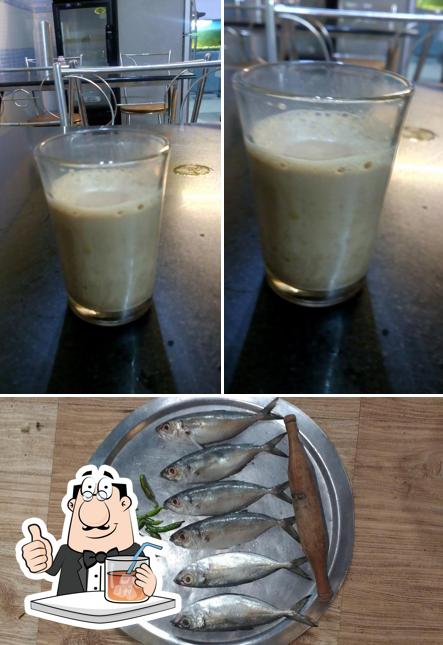 The photo of drink and fish at USTHAD HOTEL