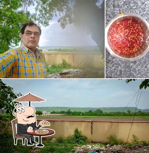 The restaurant's exterior and food
