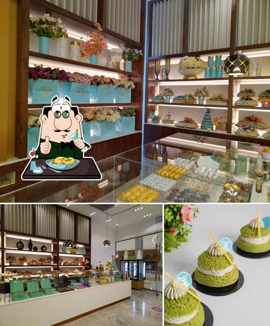 The picture of food and interior at Chocola Pure