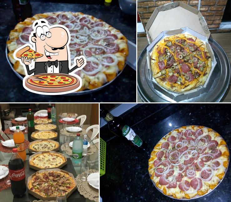 Escolha pizza no Recanto Family Pizzaria