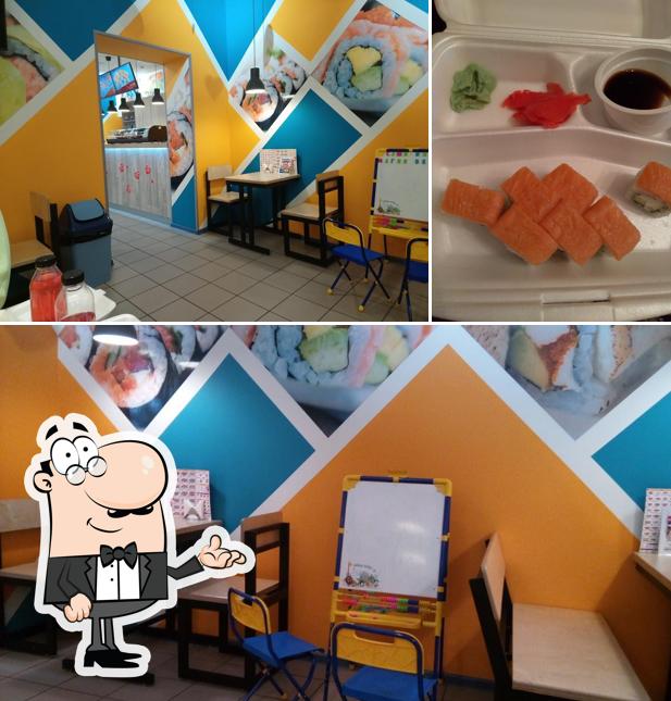 Among various things one can find interior and burger at Суши Wok