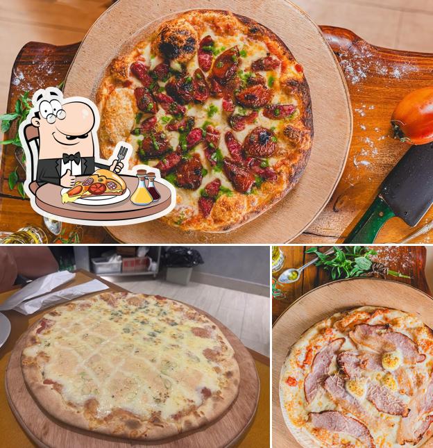 Escolha diferentes variedades de pizza