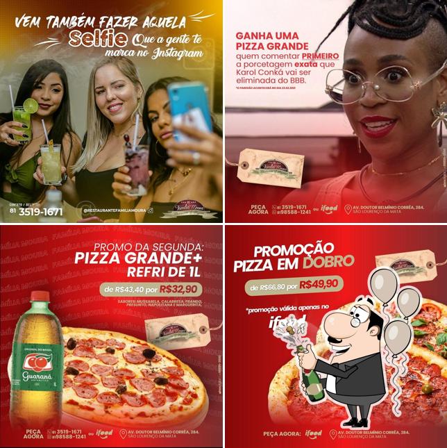 O Família Moura Churrascaria e Pizzaria provê uma opção para hospedar um banquete de casamento