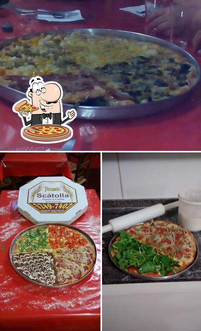 Experimente pizza no Pizzaria Scatolla