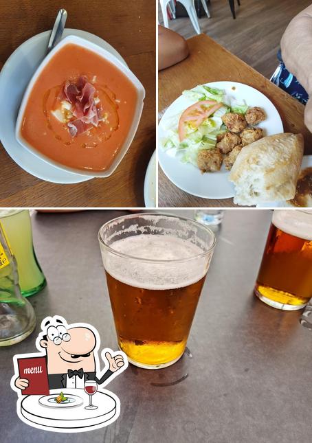 This is the image showing food and beer at La Gitana Loca - Málaga (Los Patios)